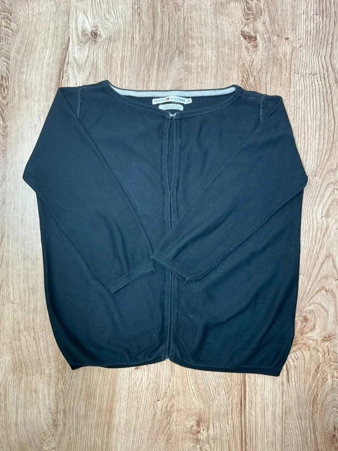 Gilet Tommy Hilfiger Crewneck Femme M 100% Coton Noir en maille fine – photo 2